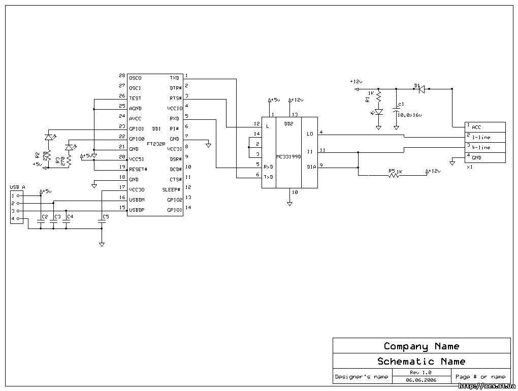 Схема USB k-line адаптера на FT232RL — Меандр — занимательная электроника