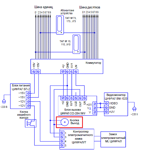 Схема подключения кнопки домофона цифрал - 89 фото