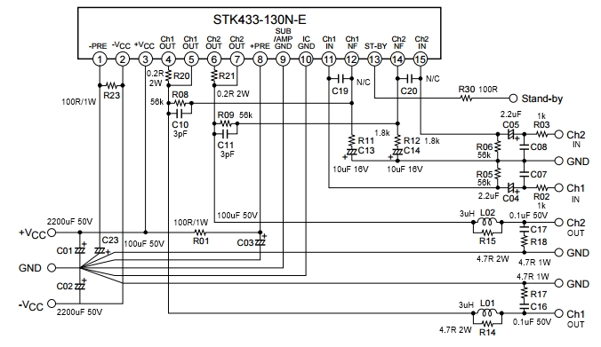 Stk4352 схема подключения