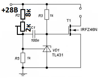 Регулятор напряжения 24. Регулятор напряжения на транзисторе irfz44n. Регулятор напряжения на полевом транзисторе irfz44n. Irfz44n схема регулятора напряжения. Реле регулятор на tl431.