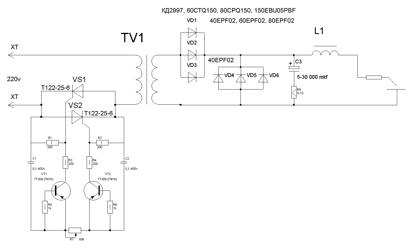 схема трехфазного сварочного инвертора