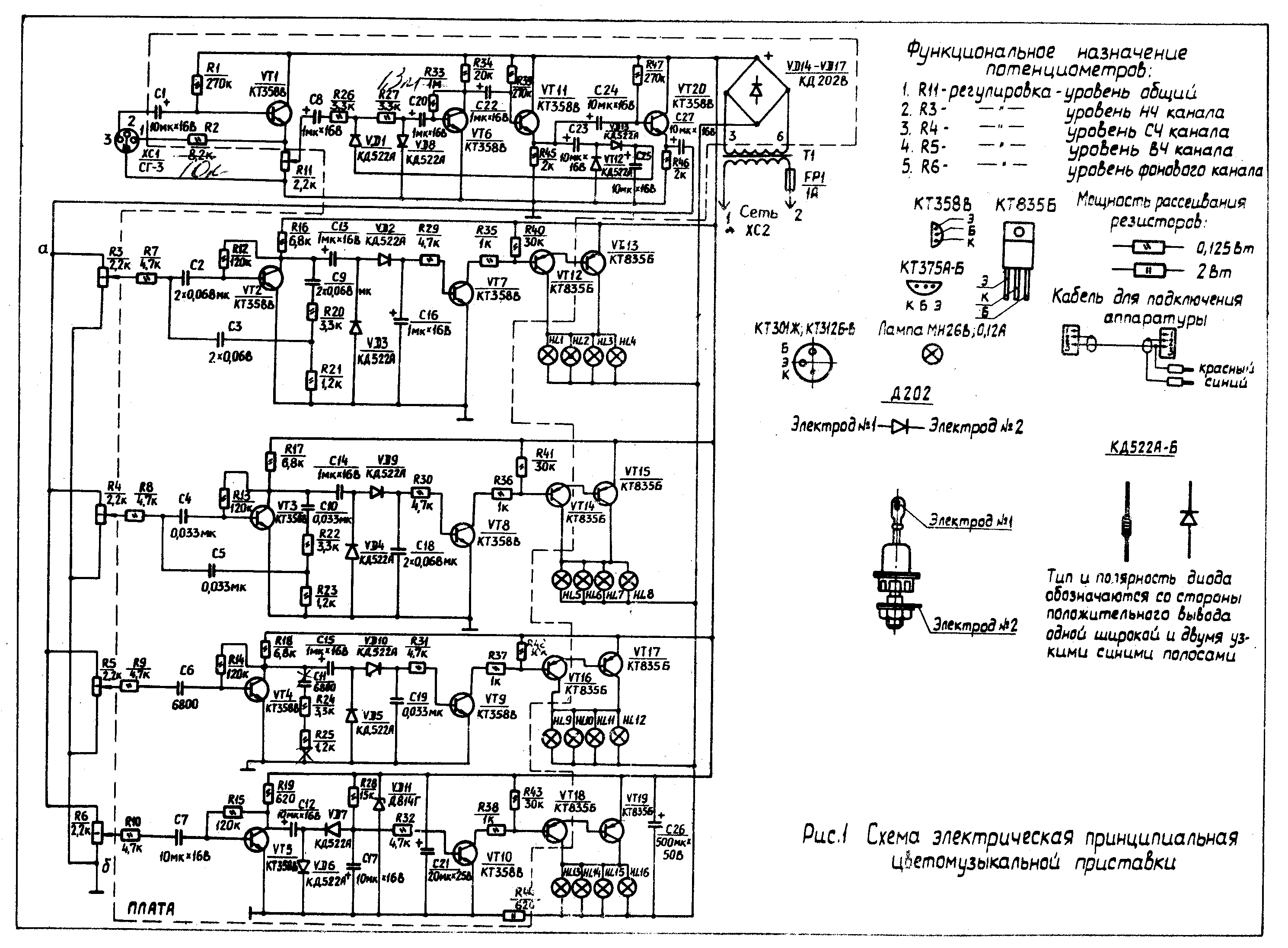 Цветомузыка электроника цм-301 схема