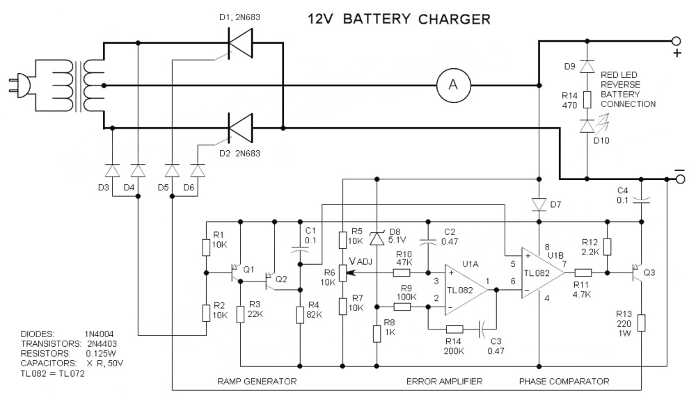 Тиристорное зарядное устройство для автоаккумулятора - Схемотехника для .