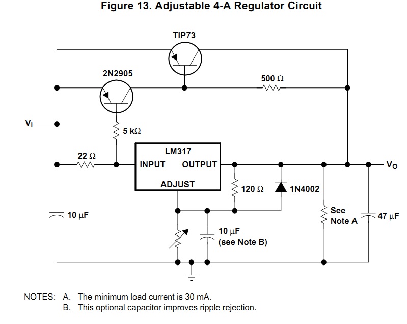 Лабораторный блок питания на lm317 схема