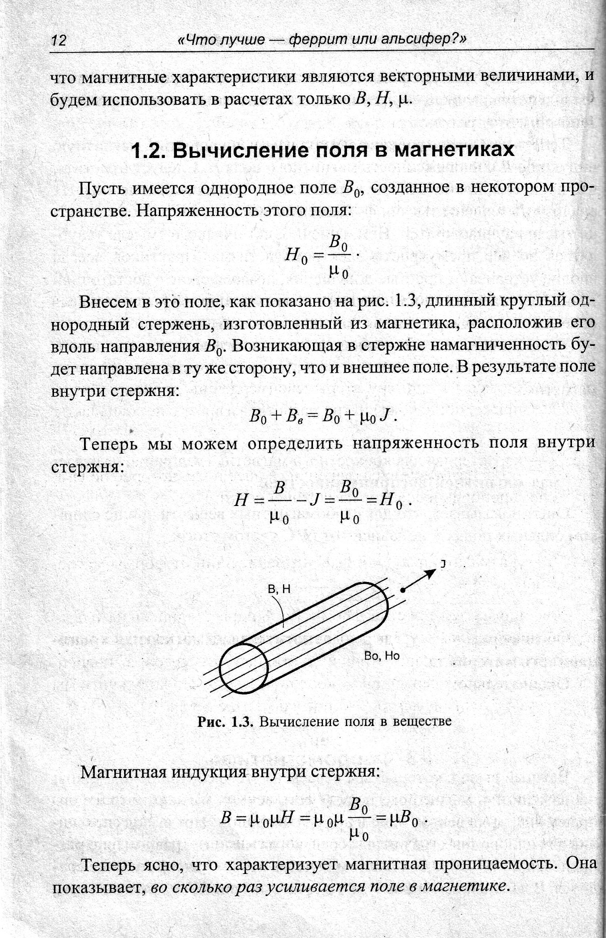 Напряженность поля стержня